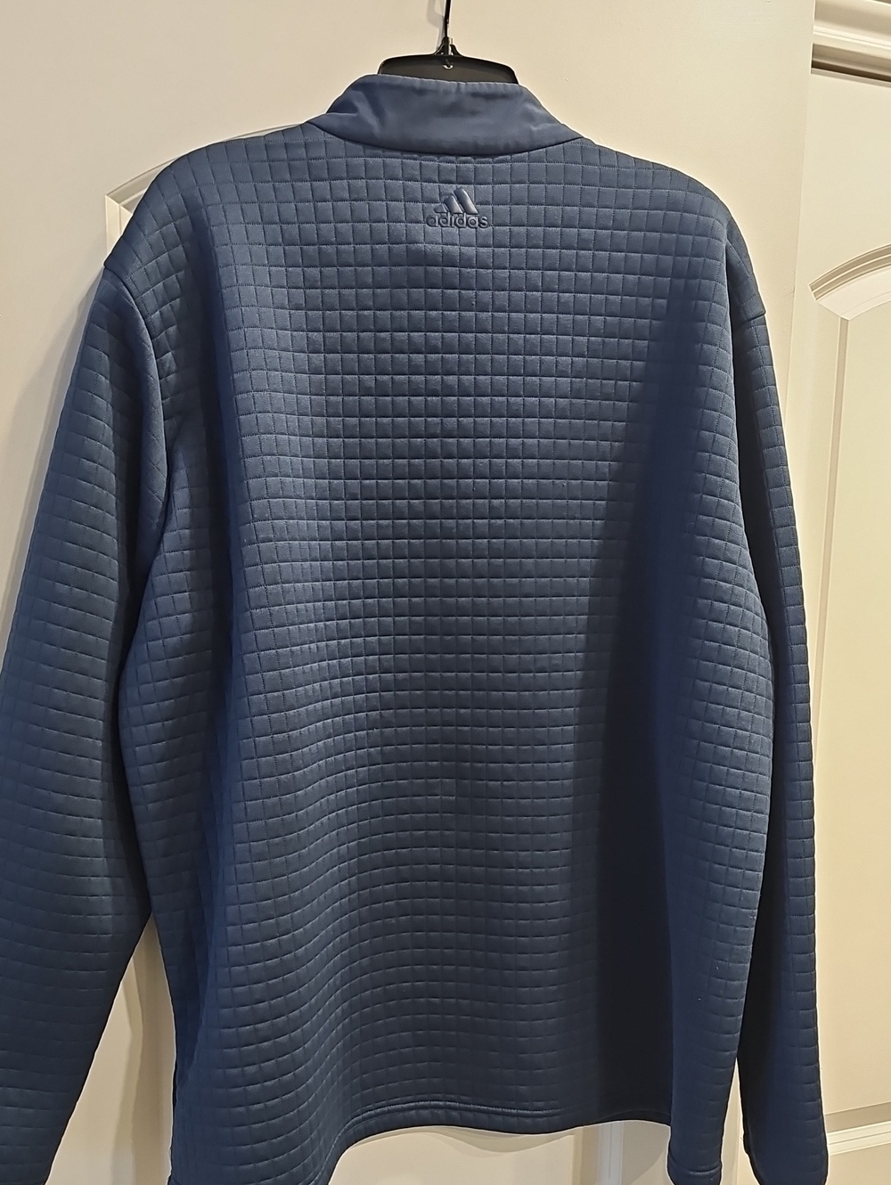 Adidas Men's Quilted Half-Zip Sweater Jacket - Blue - Picture 4 of 7